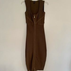 Marciano Party Dress | Holiday Dress | Olive green dress | Size M